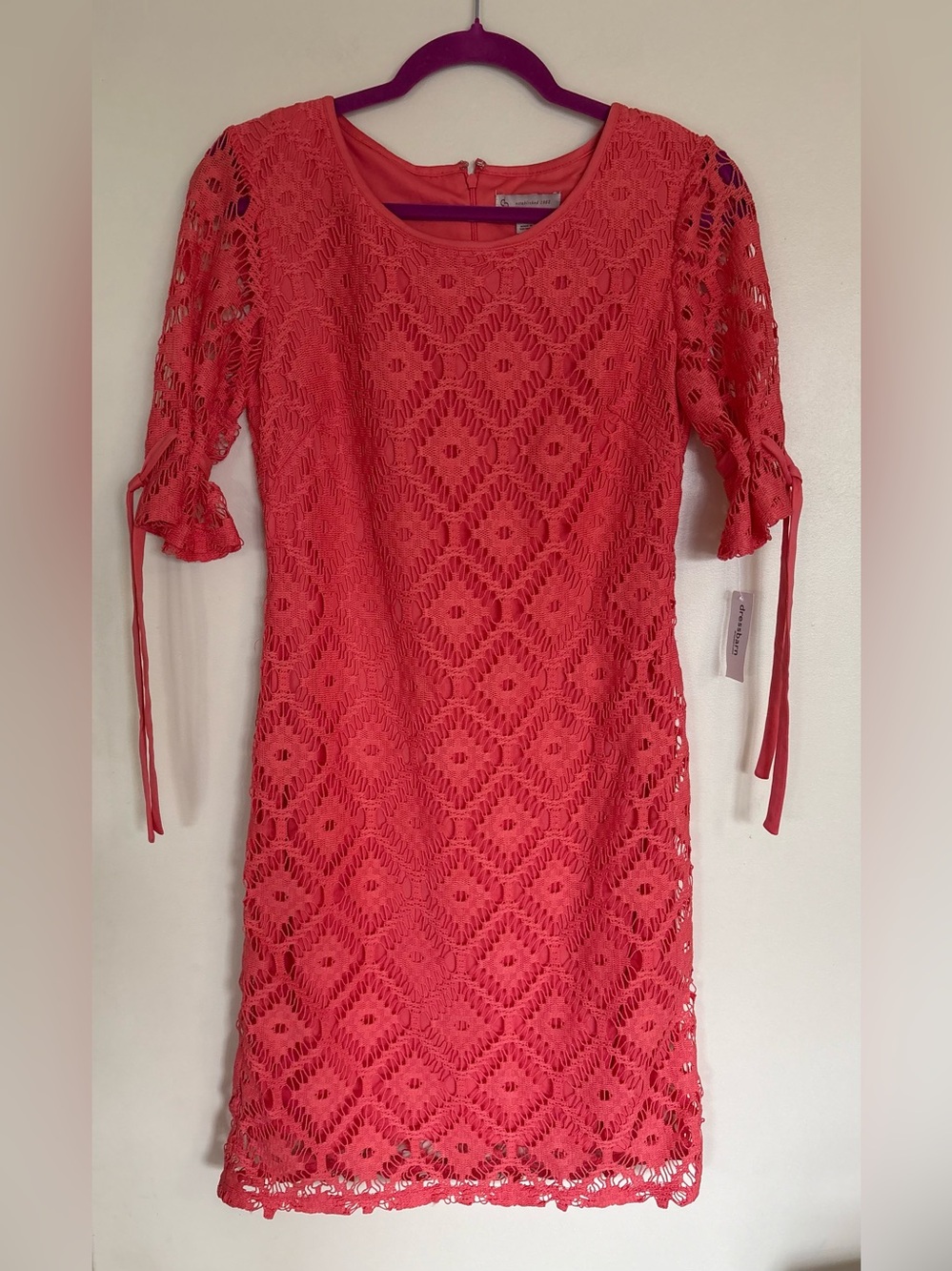 NWT Dressbarn Coral Crochet Dress 4